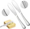 2 Pcs Butter Knife with Holes, 3 in 1 Stainless Steel Spreader Knife, Cold Butter Spreader for Cheese,Peanut