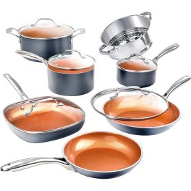 Nonstick Pots  Pans 12 Piece Set Ceramic Cookware Kitchen Set  Frying Skillet Saucepan Lids