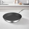 SOGA Stainless Steel Fry Pan 22cm Frying Pan Induction FryPan Non Stick Interior