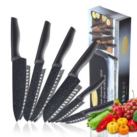 12-Piece Granite Kitchen Knife Set, High Carbon German Stainless Steel Knives Set with Blade Guards, Non-stick Coating, Ultra Sharp, Dishwasher Safe