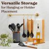 Kitchen Utensils Set – 22-Piece Silicone Cooking Utensils Set, Spatula Set with Holder, Wooden Handle Silicone Kitchen Gadgets for Nonstick Cookware