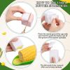 2 Pcs Melamine Corn Dishes with 4 Pcs Holders and 1 Butter Spreaders, Corn on the Cob Skewers Service Tray for BBQ Tools Cob Dinnerware Set