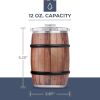 Temperature Insulated, Stainless Steel Tumbler with a Classy Wood Grain Print, for Whiskey, Beer, or Coffee  Dark Oak