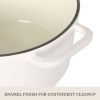5-Quart Enameled Cast Iron Dutch Oven Pot with Lid, Linen