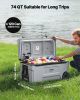 Portable Cooler, 74 QT Wheeled Cooler with Ice Retention, Heavy-Duty Handles and Cup Holder, Lightweight Rigid Material Insulated Portable Cooler