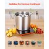 21 QT Canning Pot with Rack and Lid, Stainless Steel Waterbath Canner with Dual Handle and Glass Lid, Compatible with All Cooktops: Induction, Gas