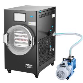 VEVOR Vacuum Freeze Dryer Machine, 8.8-13.2 LBS/Batch Food Freeze Drying Machine with 4-Layer Trays, Vacuum Pump (Color: Black)
