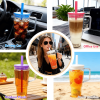 40oz Tritan BPA-Free Large Tumbler with Straw & Handle Reusable Water Cup